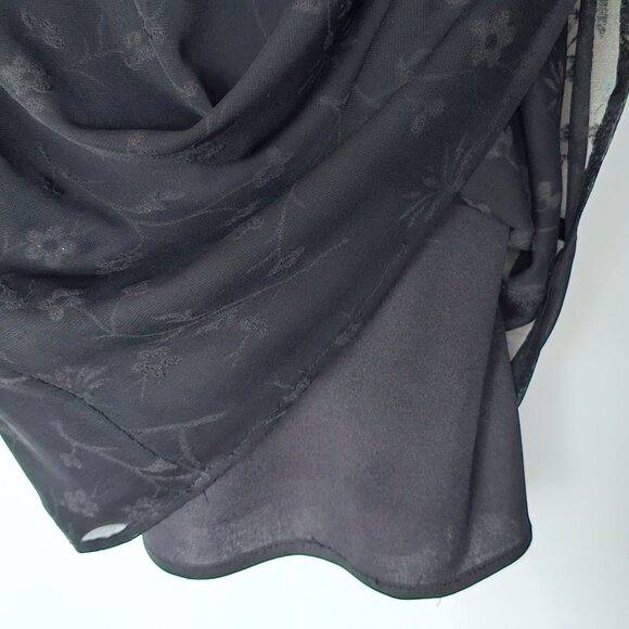 Y2K Breakin' Loose Babydoll Dress Black Size 13/14 Beaded Floral Mesh Whimsigoth - Picture 7 of 13